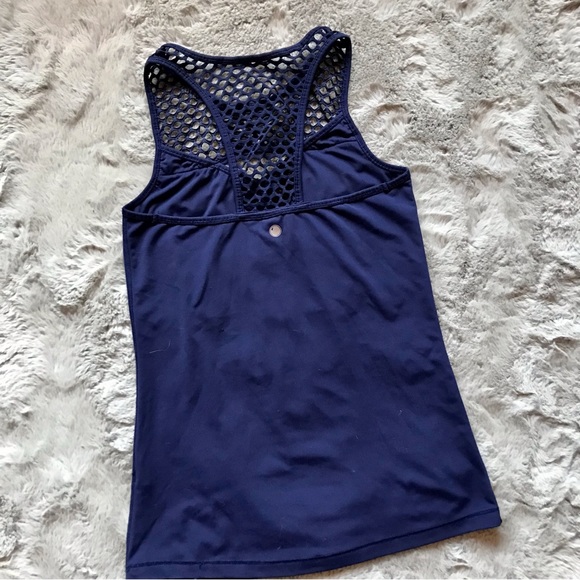 Yogalicious mesh top tank top small navy blue - Picture 2 of 3